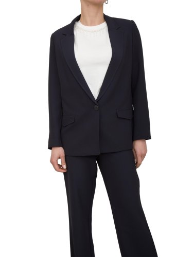 Женский пиджак NENETTE GIACCA MONOPETTO TESSUTO TRICOTTINA BLU