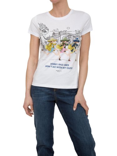 Жіноча футболка NENETTE T-SHIRT MANICA CORTA STAMPATA TESSUTO JERSEY MODAL BIANCO