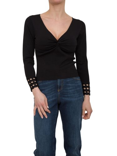 Женский свитер NENETTE MAGLIA INCROCIO MOTIVO ROMBI NERO