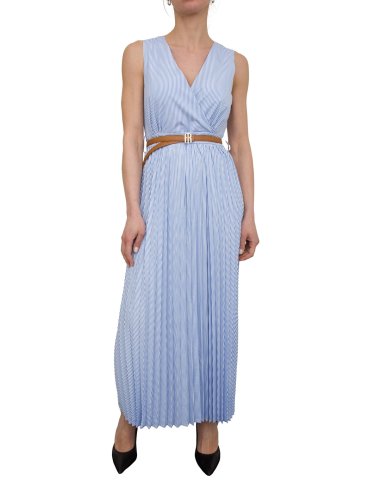 Жіноча сукня FRACOMINA LONG DRESS WITH BELT SKYWHITE AZZURRO