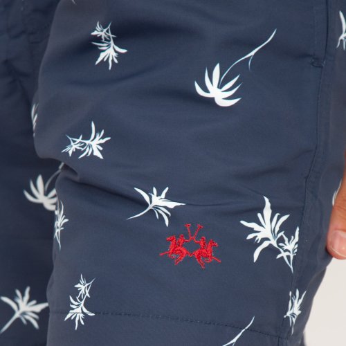 Мужские пляжные шорты LA MARTINA MAN SWIMWEAR PRINTED MICROFIBE BLU