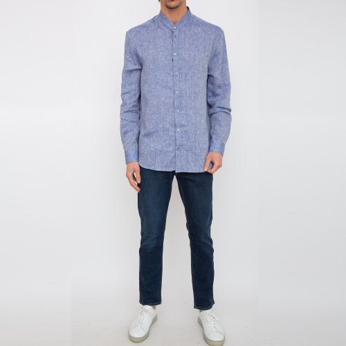 Мужская рубашка с длинным рукавом EMPORIO ARMANI SHIRT BLU
