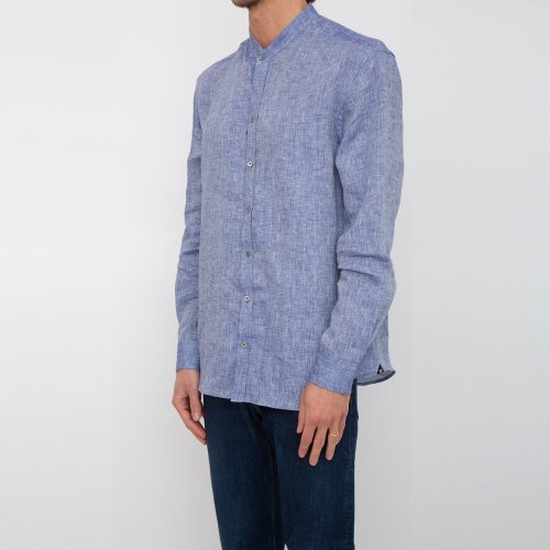 Мужская рубашка с длинным рукавом EMPORIO ARMANI SHIRT BLU