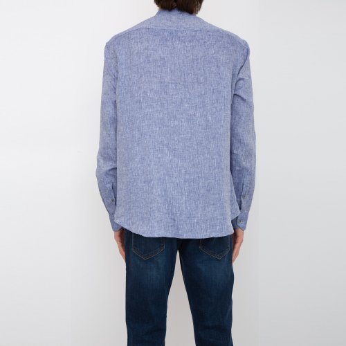 Мужская рубашка с длинным рукавом EMPORIO ARMANI SHIRT BLU