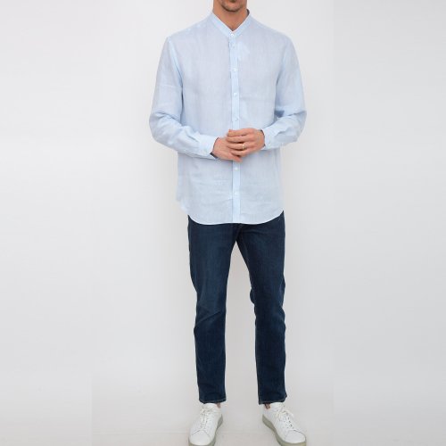 Чоловіча сорочка з довгим рукавом EMPORIO ARMANI SHIRT CELESTE