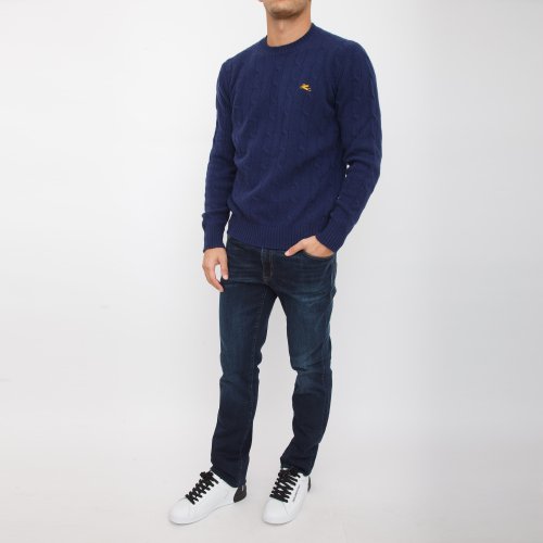 Мужской свитер ETRO C-NECK BLU