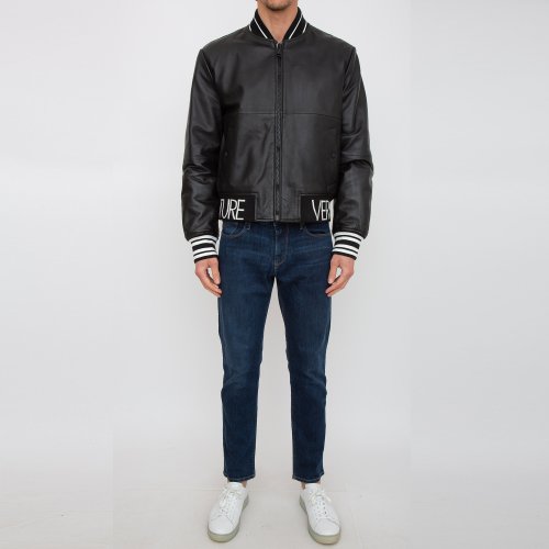 Чоловіча куртка VERSACE JEANS COUTURE CAPOSPALLA PELLE NERO