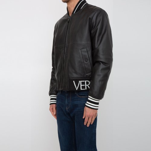 Чоловіча куртка VERSACE JEANS COUTURE CAPOSPALLA PELLE NERO
