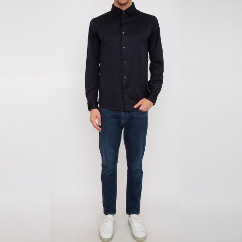 Чоловіча сорочка з довгим рукавом EMPORIO ARMANI CAMICIA BLU