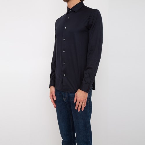 Чоловіча сорочка з довгим рукавом EMPORIO ARMANI CAMICIA BLU
