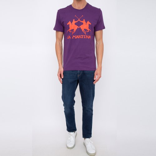 Чоловіча футболка LA MARTINA MAN T-SHIRT S/S JERSEY JERSEY VIOLA