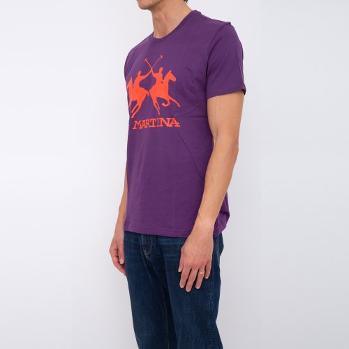 Чоловіча футболка LA MARTINA MAN T-SHIRT S/S JERSEY JERSEY VIOLA