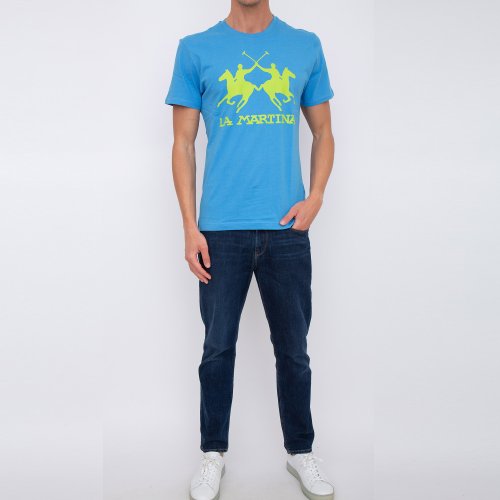 Мужская футболка LA MARTINA MAN T-SHIRT S/S JERSEY JERSEY AZZURRO