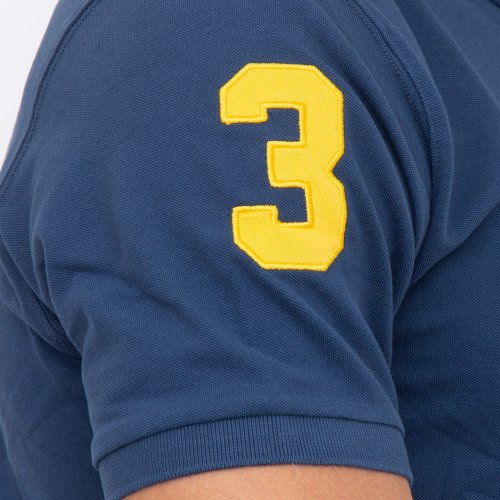Чоловіче поло LA MARTINA  MAN POLO S/S PIQUET STRETCH BLU