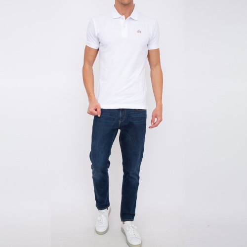 Чоловіче поло LA MARTINA MAN POLO S/S PIQUET PIQUET STR BIANCO