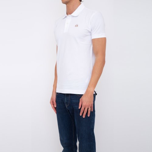 Чоловіче поло LA MARTINA MAN POLO S/S PIQUET PIQUET STR BIANCO