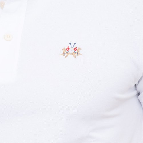 Чоловіче поло LA MARTINA MAN POLO S/S PIQUET PIQUET STR BIANCO