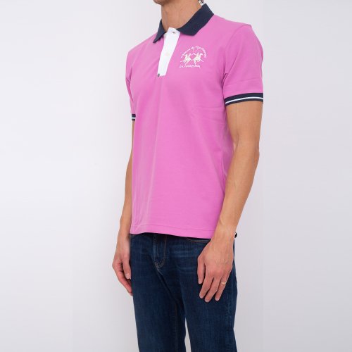 Чоловіче поло LA MARTINA MAN POLO S/S PIQUET STRETCH ROSA