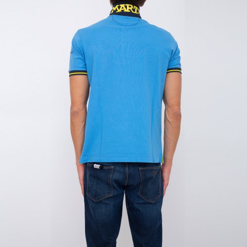 Чоловіче поло LA MARTINA MAN POLO S/S PIQUET STRETCH AZZURRO