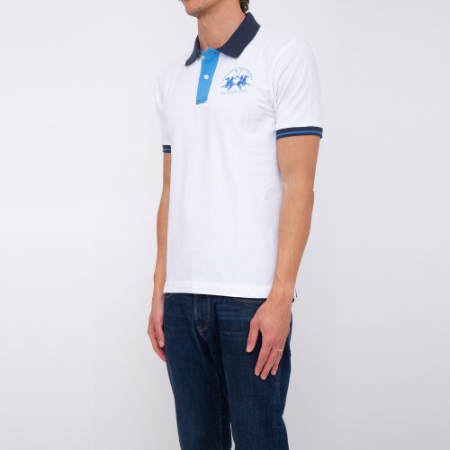 Чоловіче поло LA MARTINA  MAN POLO S/S PIQUET STRETCH BIANCO