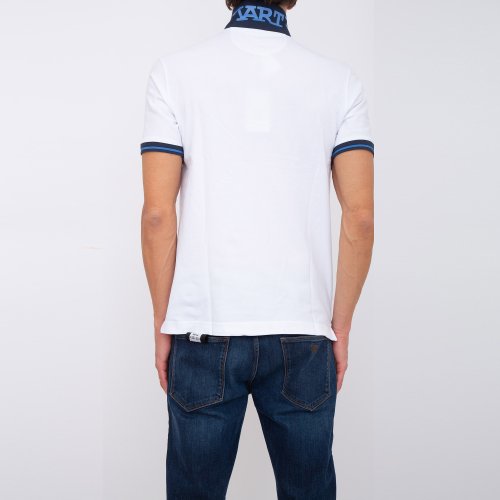Чоловіче поло LA MARTINA  MAN POLO S/S PIQUET STRETCH BIANCO