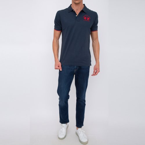 Мужское поло LA MARTINA MAN POLO S/S PIQUET PIQUET STR BLU