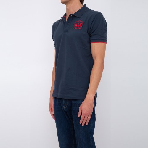 Мужское поло LA MARTINA MAN POLO S/S PIQUET PIQUET STR BLU