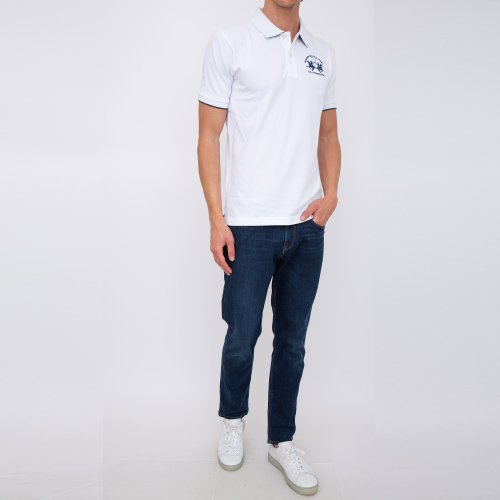 Мужское поло LA MARTINA MAN POLO S/S PIQUET PIQUET STR BIANCO