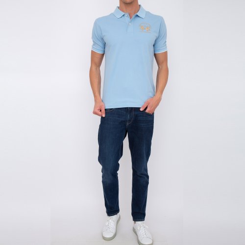 Мужское поло LA MARTINA MAN POLO S/S PIQUET PIQUET STR CELESTE