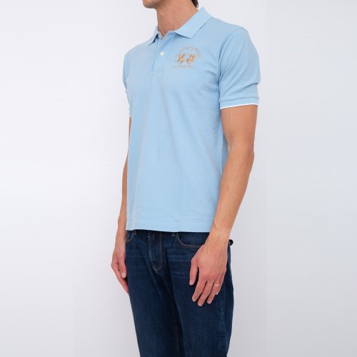 Мужское поло LA MARTINA MAN POLO S/S PIQUET PIQUET STR CELESTE