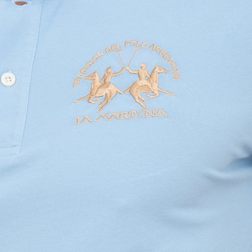 Мужское поло LA MARTINA MAN POLO S/S PIQUET PIQUET STR CELESTE