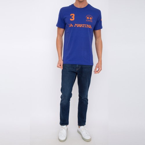 Чоловіча футболка LA MARTINA MAN T-SHIRT S/S JERSEY BLU