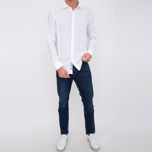 Мужская рубашка с длинным рукавом LA MARTINA  MAN SHIRT L/S LIGHT LINEN BIANCO