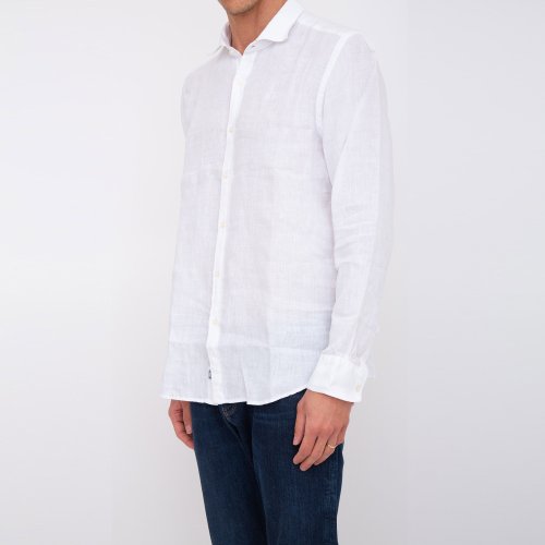 Мужская рубашка с длинным рукавом LA MARTINA  MAN SHIRT L/S LIGHT LINEN BIANCO
