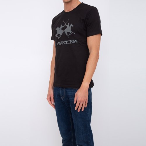 Мужская футболка LA MARTINA MAN T-SHIRT S/S JERSEY NERO