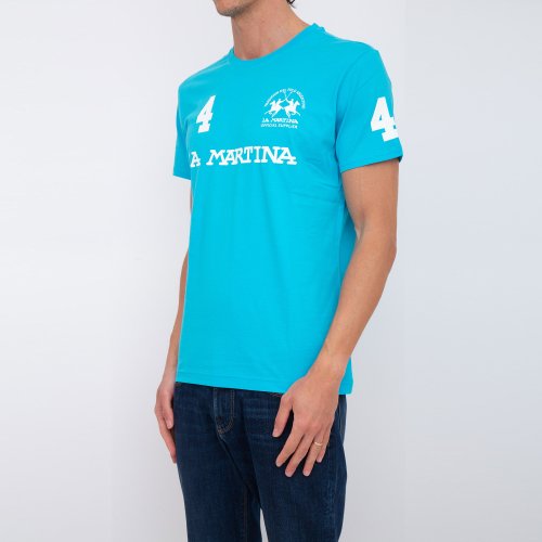 Мужская футболка LA MARTINA MAN T-SHIRT S/S JERSEY AZZURRO