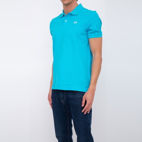 Мужское поло LA MARTINA MAN POLO S/S SLEEVE 30/1 COTTO AZZURRO