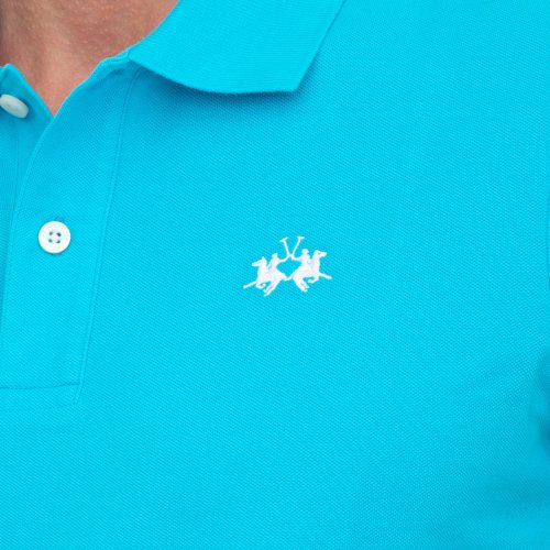Мужское поло LA MARTINA MAN POLO S/S SLEEVE 30/1 COTTO AZZURRO