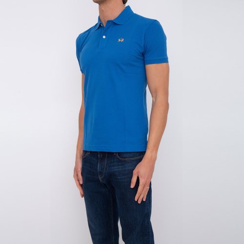 Чоловіче поло LA MARTINA MAN POLO S/S PIQUET PIQUET STR BLU