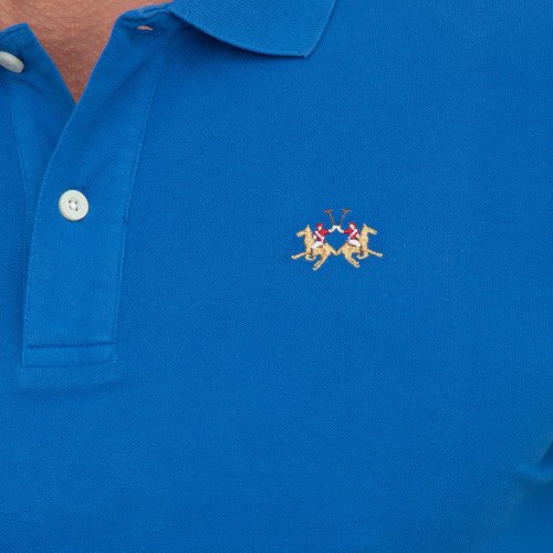 Чоловіче поло LA MARTINA MAN POLO S/S PIQUET PIQUET STR BLU