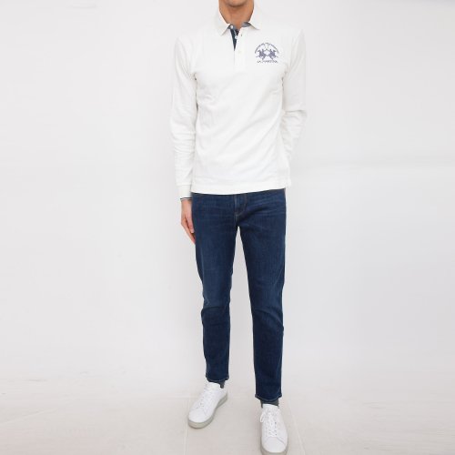 Чоловіче поло LA MARTINA MAN POLO S/S HEAVY JERSEY BIANCO