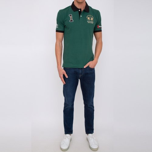 Мужское поло LA MARTINA MAN POLO S/S PIQUET STRETCH VERDE