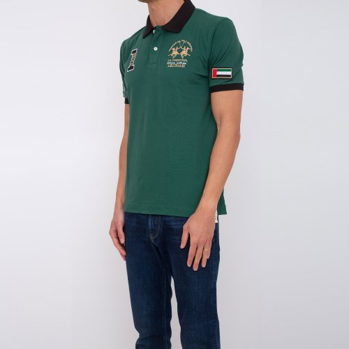 Мужское поло LA MARTINA MAN POLO S/S PIQUET STRETCH VERDE