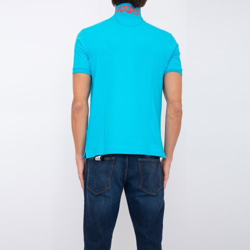 Чоловіче поло LA MARTINA MAN POLO S/S PIQUET STRETCH AZZURRO