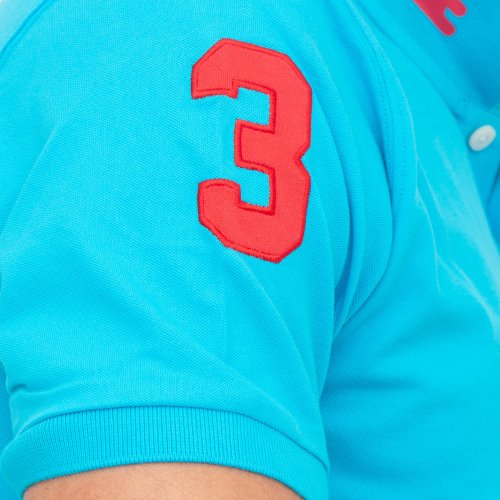 Чоловіче поло LA MARTINA MAN POLO S/S PIQUET STRETCH AZZURRO