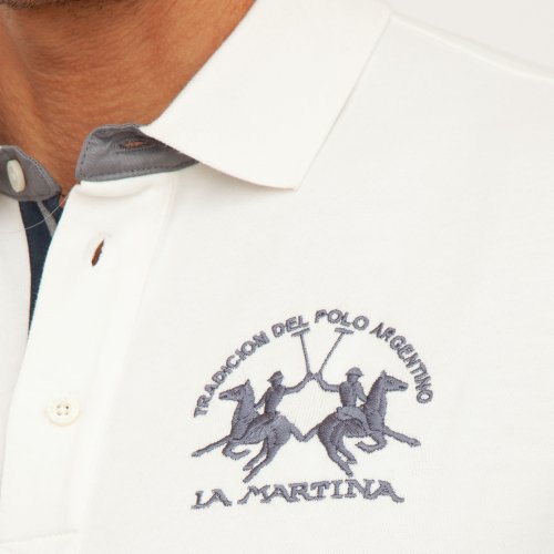 Чоловіче поло LA MARTINA MAN POLO S/S HEAVY JERSEY BIANCO