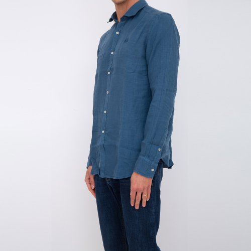 Мужская рубашка с длинным рукавом LA MARTINA MAN SHIRT L/S LIGHT LINEN BLU