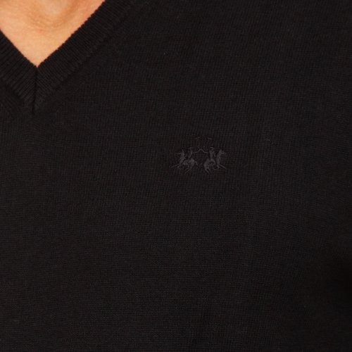 Мужской свитер LA MARTINA MAN TRICOT V NECK MIXED WOOL C NERO