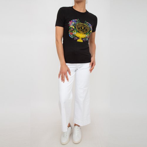 Жіноча футболка VERSACE JEANS COUTURE MAGLIETTA T-SHIRT SERIGRAFICHE NERO