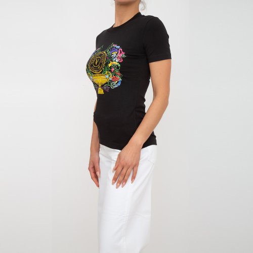 Жіноча футболка VERSACE JEANS COUTURE MAGLIETTA T-SHIRT SERIGRAFICHE NERO